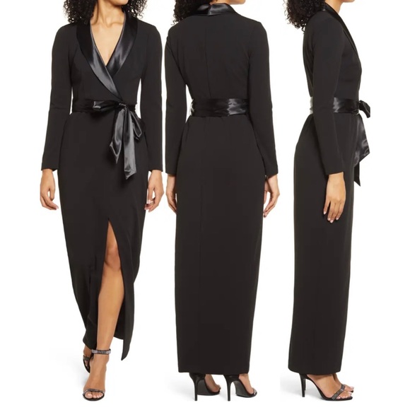 Long Sleeve Tuxedo Gown 
